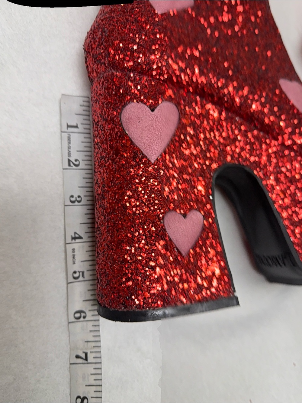 NWOT 💗Lamoda Red Glitter KEEPER CHUNKY PLATFORM ANKLE BOOTS 🩷 - Picture 8 of 12